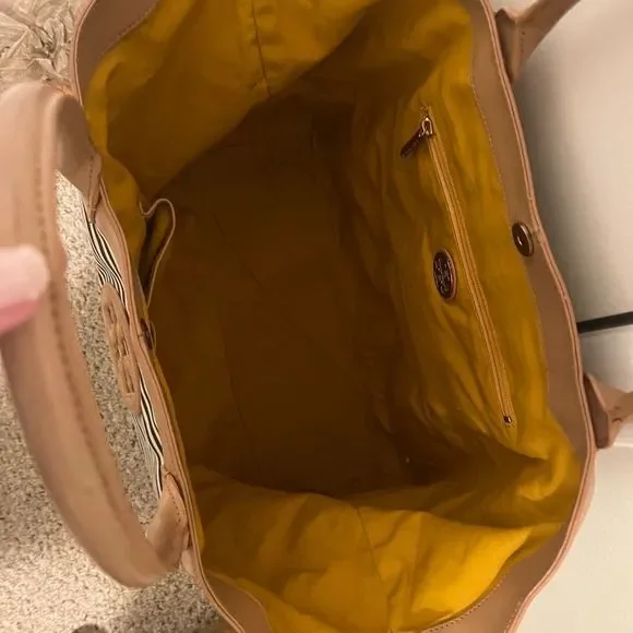 Tory Burch Navy and Ivory striped tote - good condition! - Picture 5 of 9